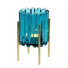 Theelicht '3D Turqouise & Gold'