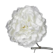 Kerstbal Peony wit op clip