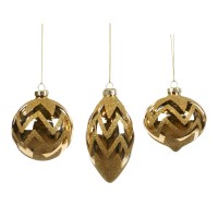 Kerstbal Zig-Zag Gold Chique