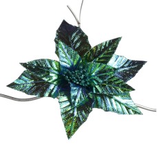 Peacock Poinsettia Green/Blue 29cm