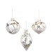 Glass Cracked Ball White/Gold 10cm