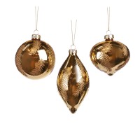 Glass plume ball gold 8cm