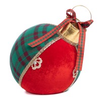 Xmas display ball green/red 39cm