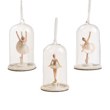 Ballerinas in a dome clear/white 15,5cm