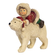 XMAS KID RIDING POLAR BEAR TT RD/GRN/WH 13,5CM