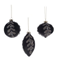 Kerstbal Pearl Mist Leaf 8 cm