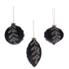 Kerstbal Pearl Mist Leaf 8 cm