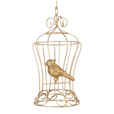 Kerstornament Bird in Cage Gold 14,5 cm