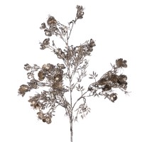 Kersttak Metallic bloem Champagne 85 cm