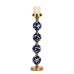 Porseleinen Kandelaar met 4 Bloemenbollen Blauw/Goud 49 cm