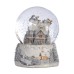 Muzikale Sneeuwbol met Kersthuis Wit 16,5 cm