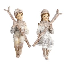 Snowkids met Ski's Zittend Crémekleur 19,5 cm