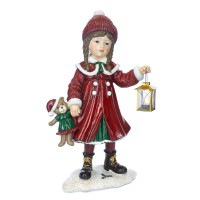 LED Display Kerstmeisje met lantaarn 70 cm