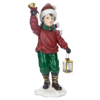 LED Display kerstjongen met lantaarn 70 cm