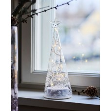 Sirius Cozy Glazen Kerstboom met Led Verlichting H 26cm