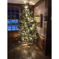 Kunstkerstboom naar keuze 210 cm met deco/ledverlichting