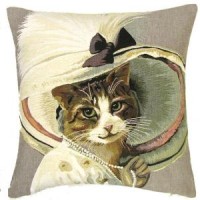 Sierkussen Cat Belle Epoque Pink Ribbon met vulling