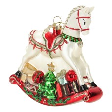 Kerstornament schommelpaard / rockin Horse 12,5 cm