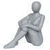 Deco zittende vrouw l53cm h56,5cm polystone grey